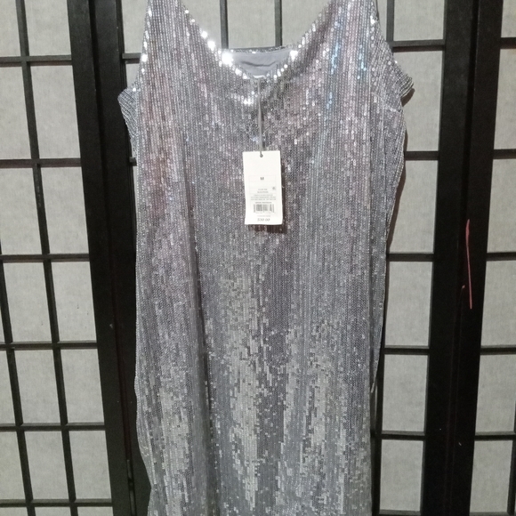 Sequined slip dress size M - Picture 10 of 12
